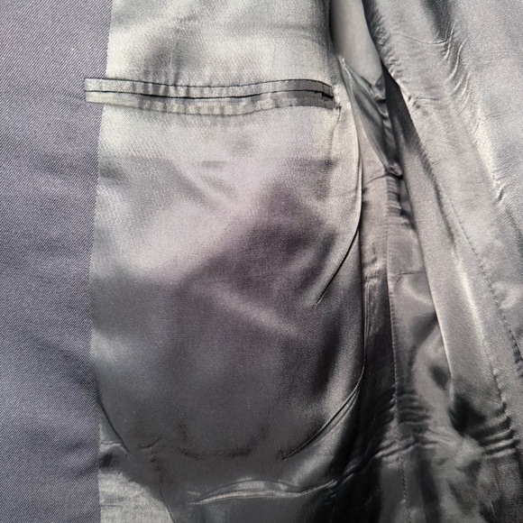 Vintage Oscar de la Renta Deep Navy Blue almost Black Blazer 44R Mens - Picture 5 of 7